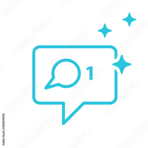 Bubble, Chat, Comment icon. Isolated on white background. Blue icon