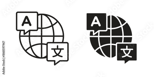 Language icons for website design and development, app development. EPS10
