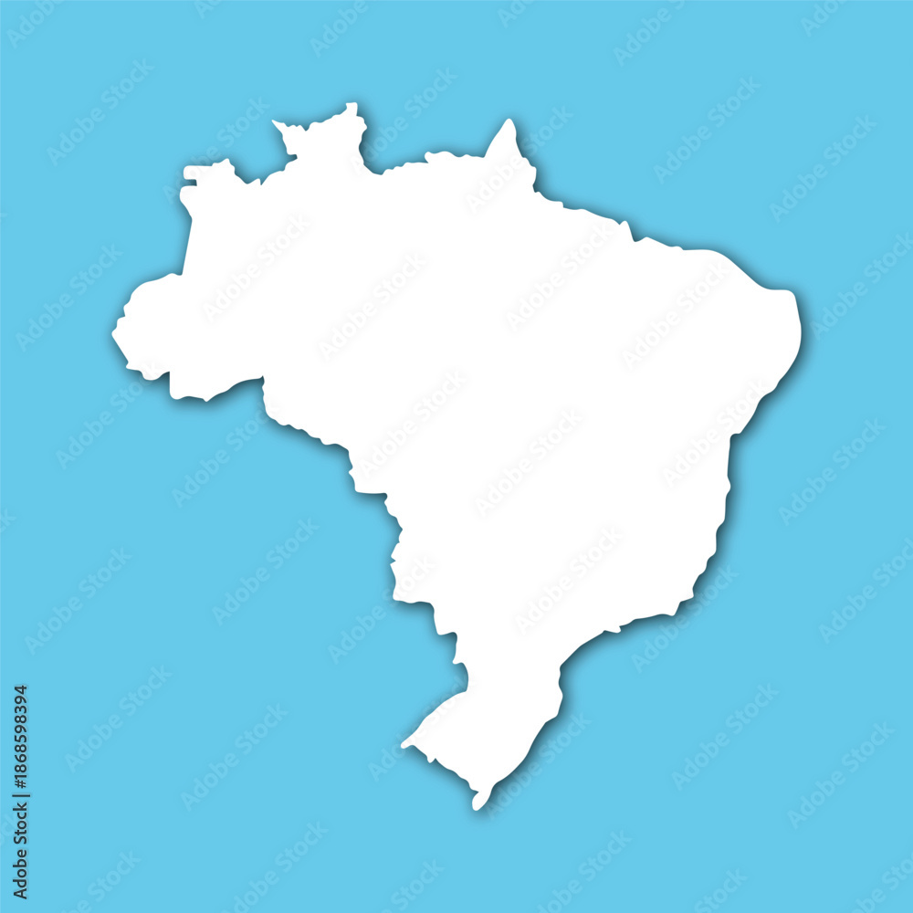 Fototapeta premium Map of Brazil on a blue background