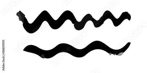 Seamless vector pattern illustration featuring black silhouettes of fur hats, trees, and mountains over blue ocean wave lines and liquid nature shapes for a wallpaper texture design element