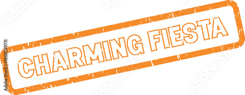 Charming Fiesta delightful orange grunged insignia for captivating celebrations and pleasant social gatherings