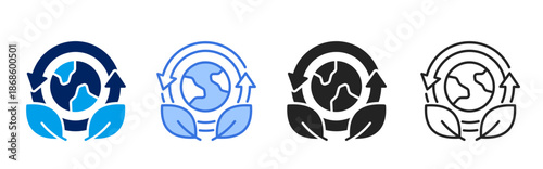 Sustainability  Icon Set Different Style Collection. 