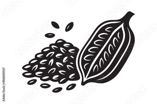 hand drawn vector illustration of Sesame seeds