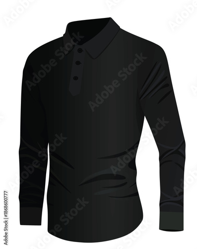 Black long sleeve t shirt. vector illustration