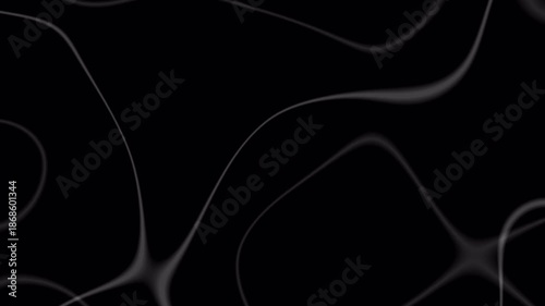 Minimal Abstract Dark Gray Flowing Lines on Black Background, Elegant Futuristic Motion Graphic for Modern Technology Visuals