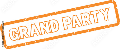 Grand Party Event Rubber Stamp for Festive Gatherings and Exciting Social Celebrations