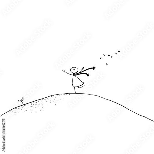 What abstract concepts can be conveyed through the absence of visual elements in a minimalist design?