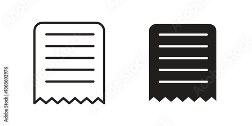 Receipt icons for website design and development, app development. EPS10