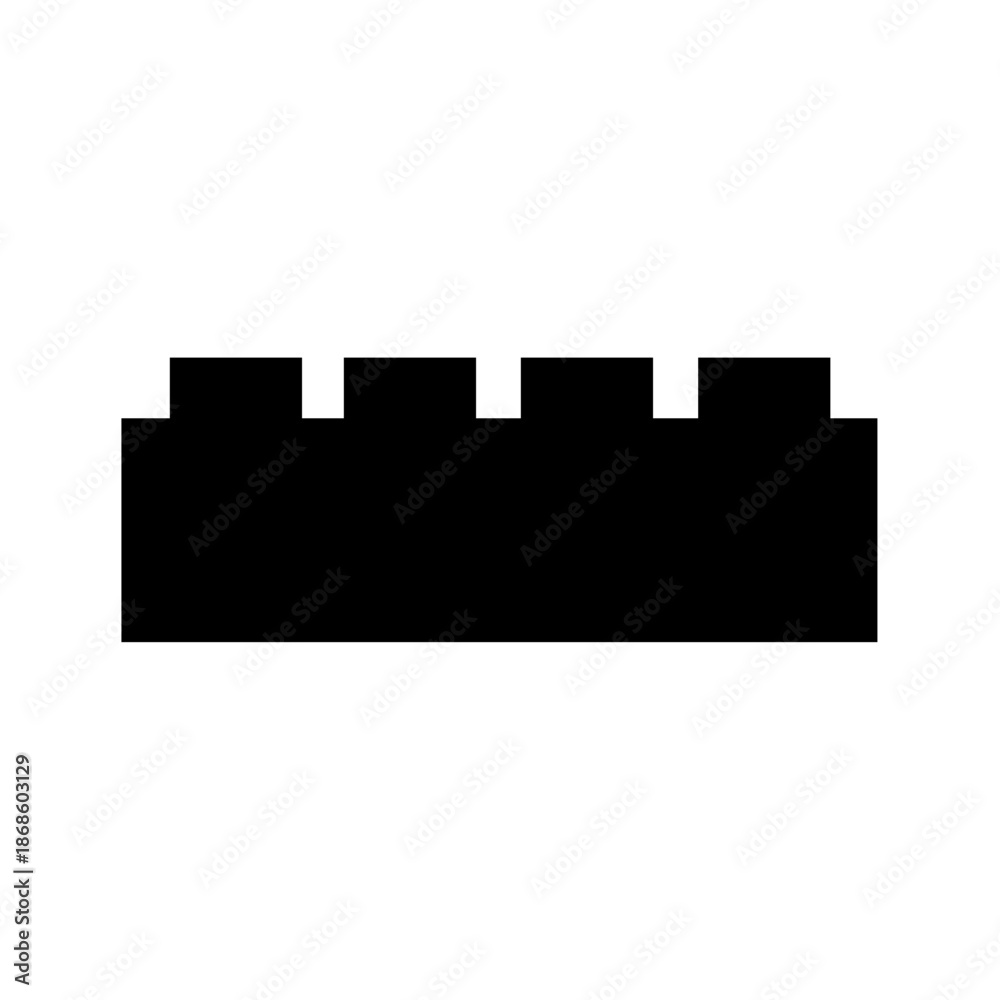 Fototapeta premium Lego Brick Silhouette Vector Image