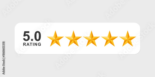 Five stars vector. Five stars customer product rating review icon can use for apps and websites