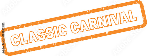 Vibrant orange classic carnival celebration sign for festive event announcements and playful design elements