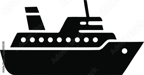 Cruise ship silhouette icon vector isolated