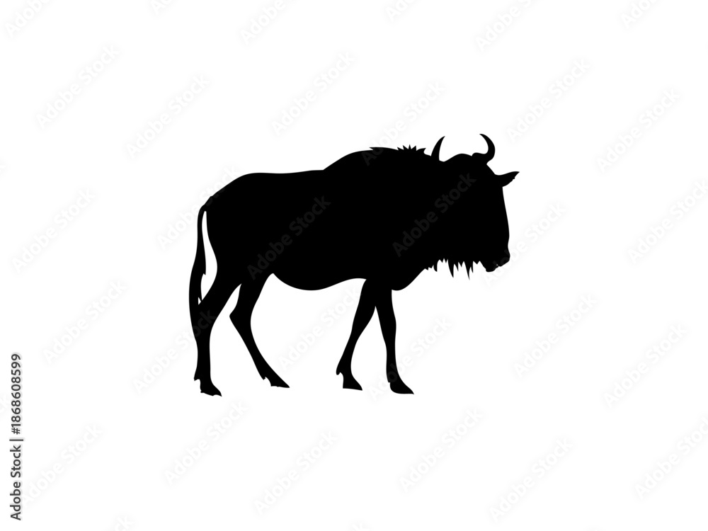 Obraz premium African Cow silhouette icon vector