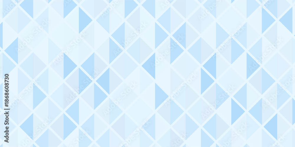 Fototapeta premium Gradient pastel blue background on triangle pattern. Geometric abstract soft tone pixel background. Shabby pixel.