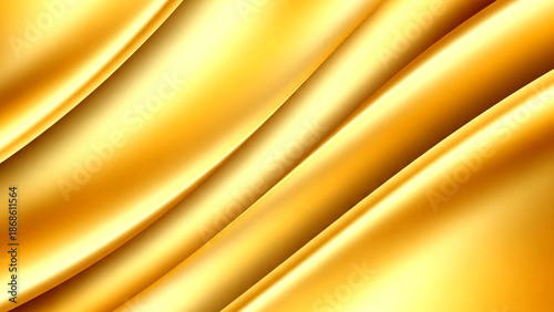 Luxurious golden fabric flowing in wavy folds from an aerial view
