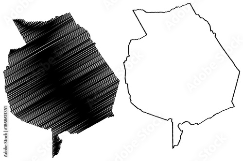 Best municipality (Kingdom of the Netherlands, Holland, North Brabant or Noord-Brabant province) map vector illustration, scribble sketch Best map