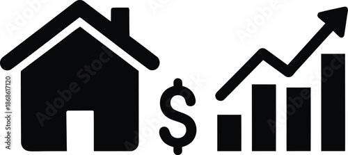 Real estate market growth and financial property investment concept