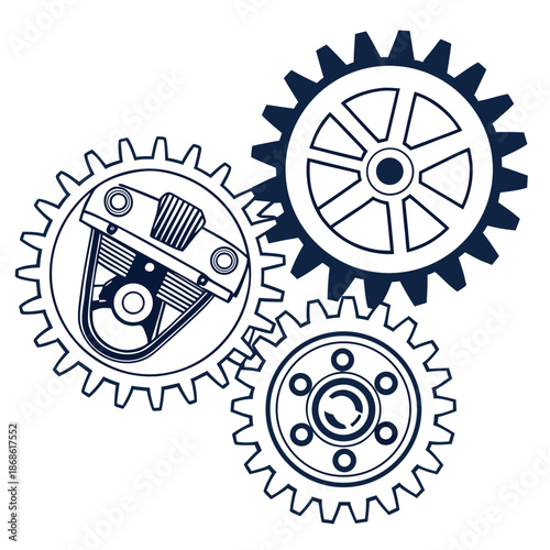 Interconnected mechanical gears