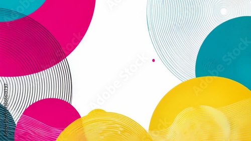Colorful abstract circles in dynamic movement creating a vibrant dance