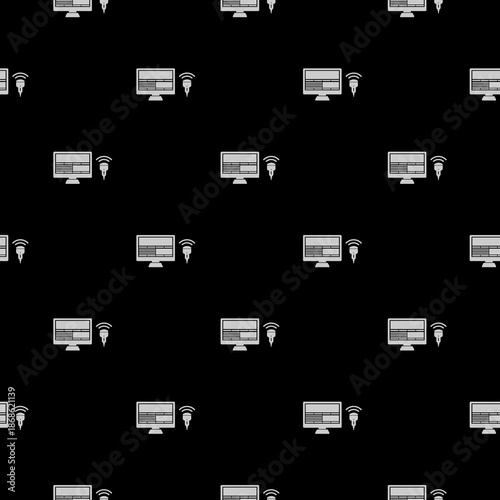 Ultrasound diagnosis seamless pattern isolated on black background