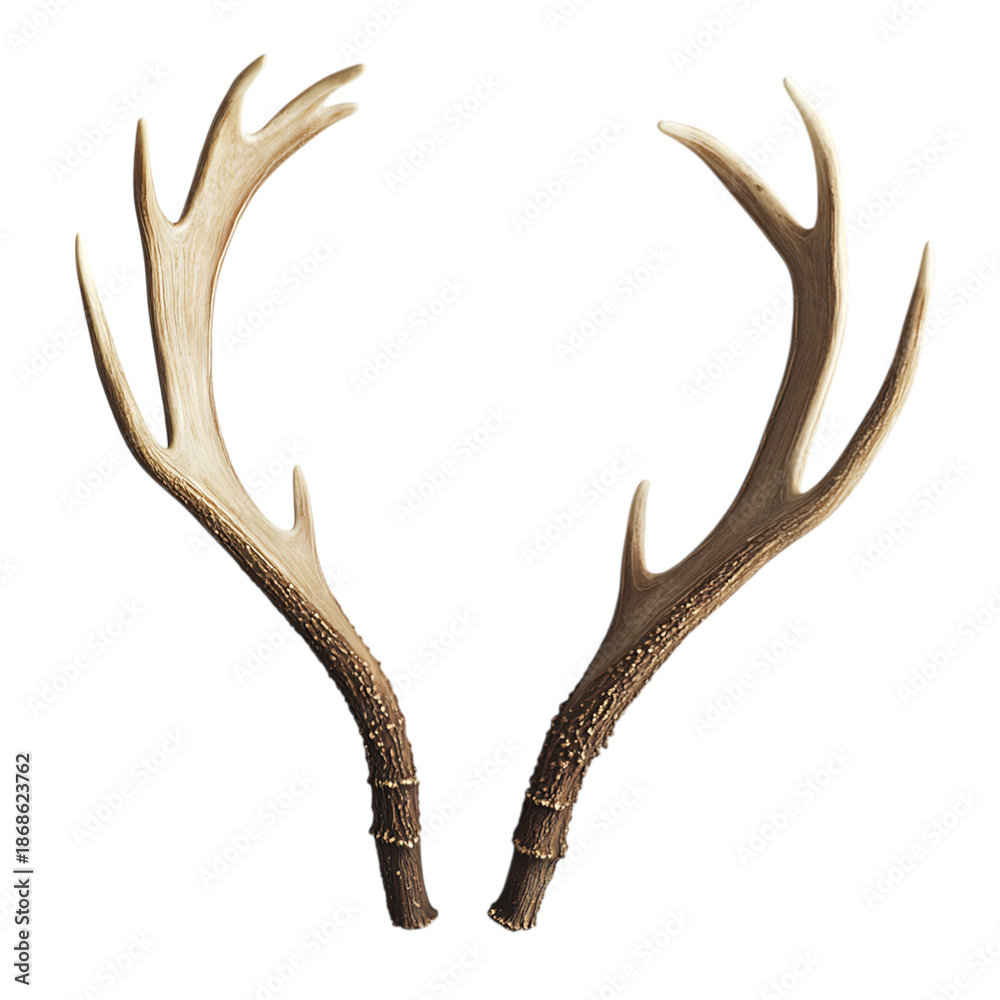 Fototapeta premium Antlers isolated on white and transparent background