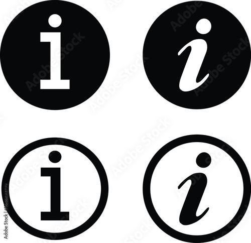 Info icons set. Information icon collection. Info button. Info symbol flat style - stock vector.