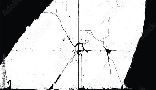 Broken Wall Surface with Organic Crack Lines. Cracked White Background for Design