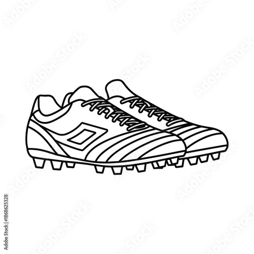Black and white outline of football boots