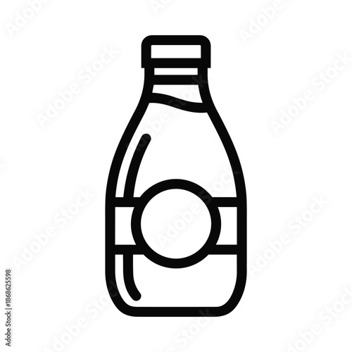Milk Bottle Icon Simple Vector Illustration