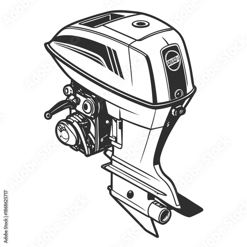 Illustrated outboard motor