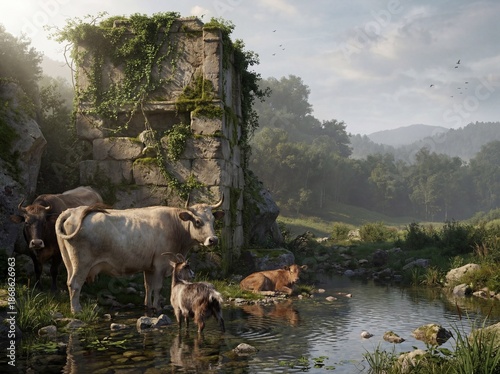 cows in the mountains