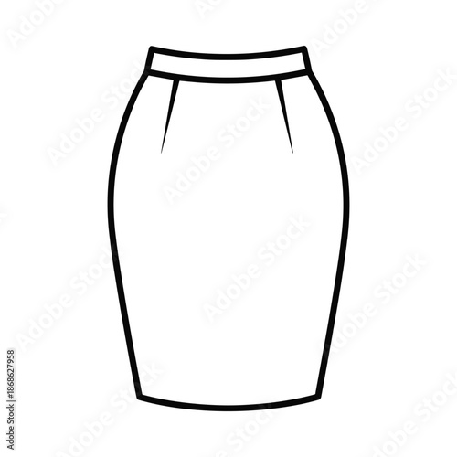 White pencil skirt illustration simple design