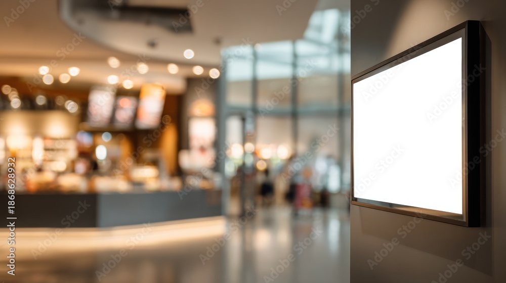 Fototapeta premium Blank screen display on wall