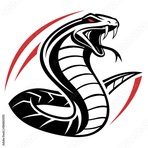 Schilderij op canvas The black mamba mascot. esport logo design Vector.
