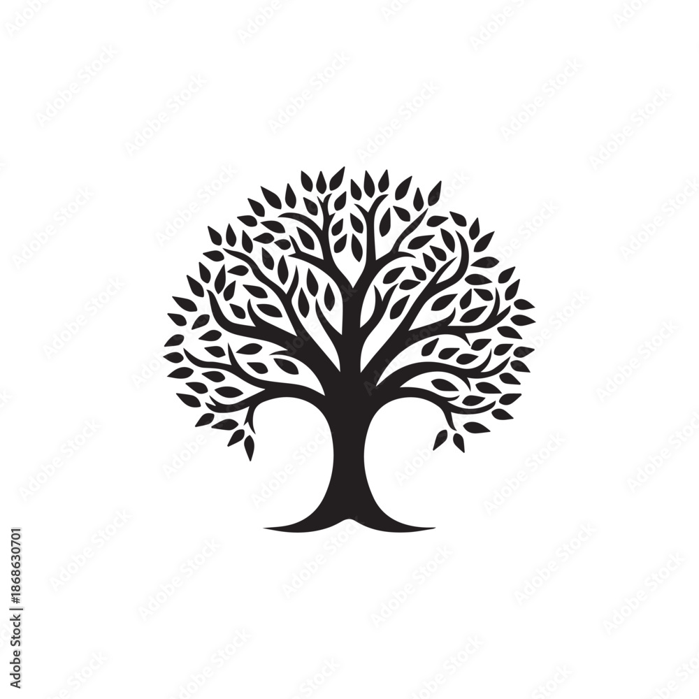 Obraz premium Black Tree icon isolated on white background. Vector Illustration.