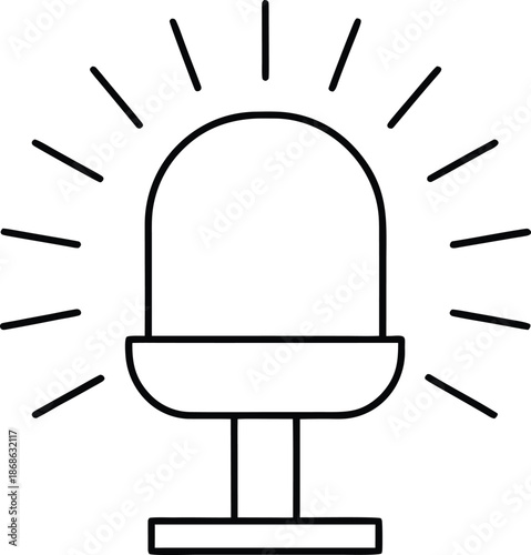 Glowing energy capsule line art illustration on transparent background