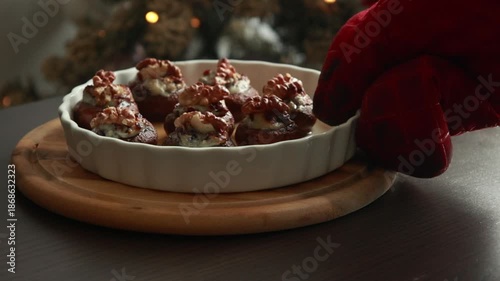 Stuffed Mushrooms with Blue Cheese and Dried Cranberries – Holiday Appetizer
