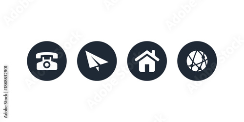 Business card icon set in modern line style featuring contact information symbols such as phone mail location website home and user for apps