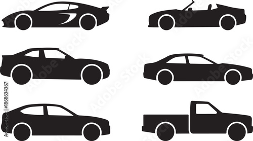 Car silhouettes set vector