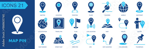 Map Pin icon collection set