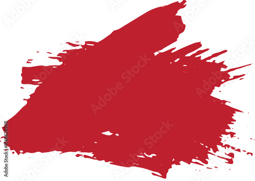 Red paint brush stroke set with rough hand painted swashes and textured edges. Bold crimson streaks isolated on white add expressive motion and artistic flair. Ideal for grunge design, banners, header