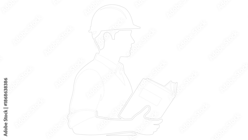 Obraz premium Silhouette of Baseball Umpire Holding Scorecard