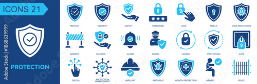 Protection icon collection set