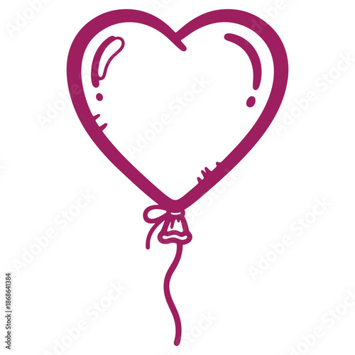 Whimsical HeartShaped Balloon Illustration for Celebrations and Love Themes