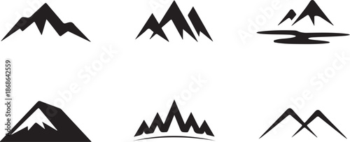 Mountain icon silhouette vector