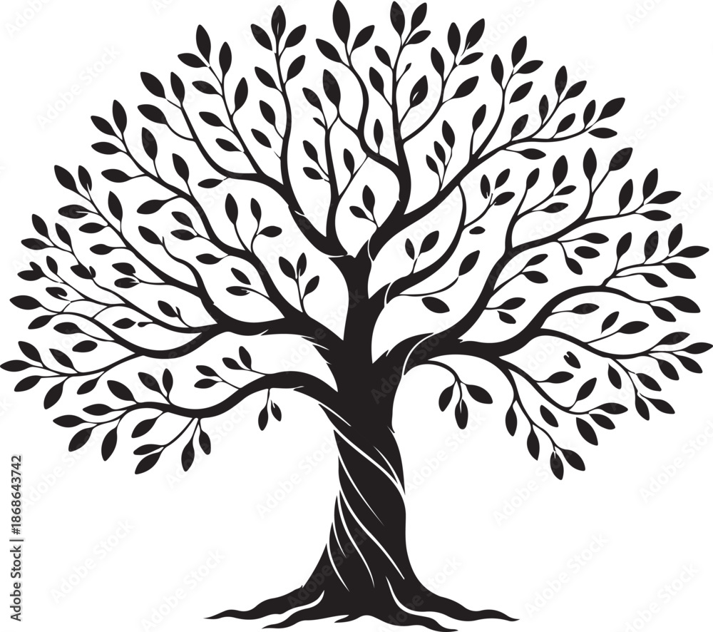 Obraz premium Olive tree silhouette icon isolated on white background