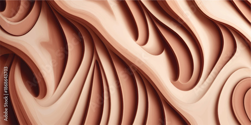 Seamless brown wood texture background with abstract geometric line pattern design and textile style print	