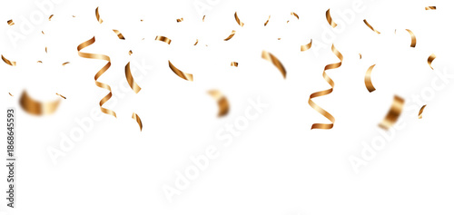 Celebration background golden confetti falling 