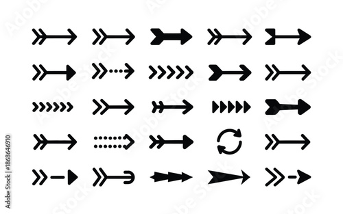 Collection of various arrow symbols and directional indicators