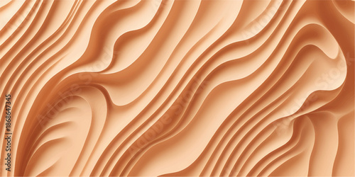Abstract brown wood and sand texture forming natural wave patterns like desert dunes